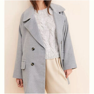 Anthropologie Du Paradis Plus Size Brushed Gray Coat